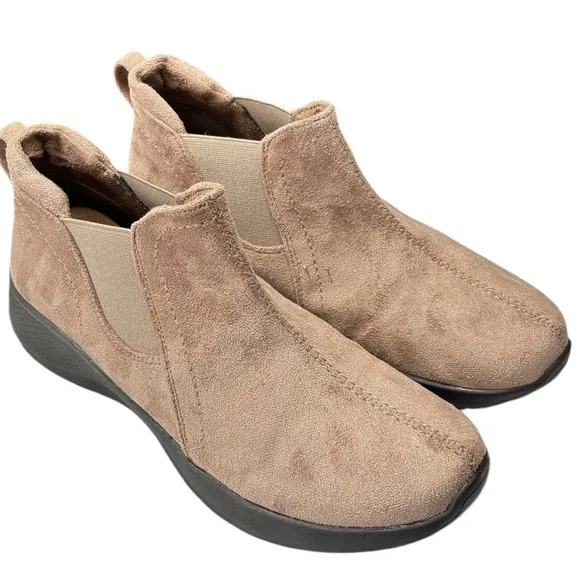 Earth Origins Dayana Casual Taupe Ankle Boots Size 8.5 Cushion Comfort NEW