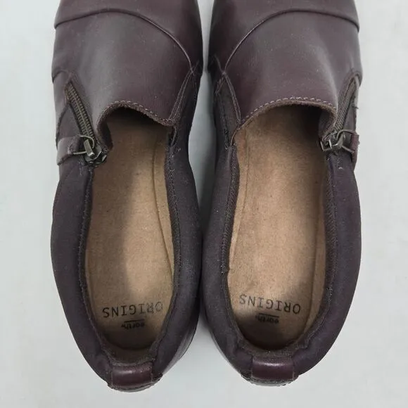 EARTH ORIGINS Women's Paoma Brown Leather Slip-On Loafer Shoes Size 12