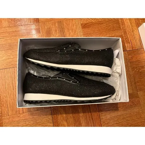 Easy Spirit Limara Walking Sneakers Shoes Slip On Glitter Black Womens Size 8.5W