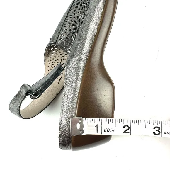 Easy Spirit Sedawn Shoes 10 Narrow Silver Pewter Sling Back Cutout Brand New