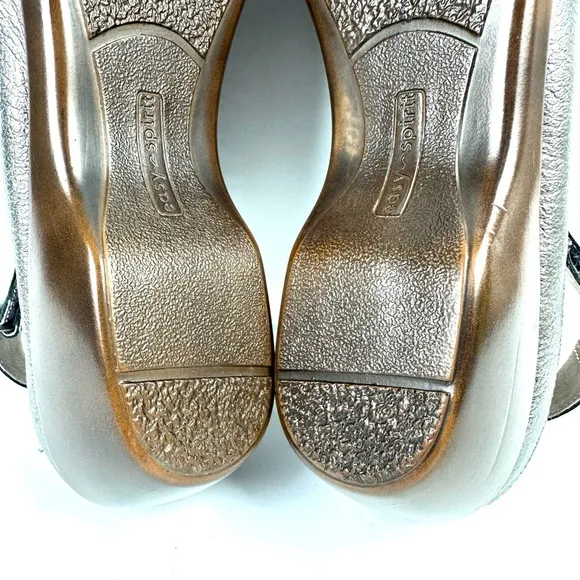 Easy Spirit Sedawn Shoes 10 Narrow Silver Pewter Sling Back Cutout Brand New