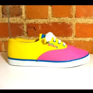 EASY SPIRIT VINTAGE SNEAKERS VTG 90S BRIGHT YELLOW PINK GYM SHOES PREPPY HIPSTER