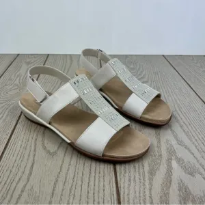 Easy Spirit Women's Hazel Rhinestone Embellished Slingback Sandals 9M Ivory $79