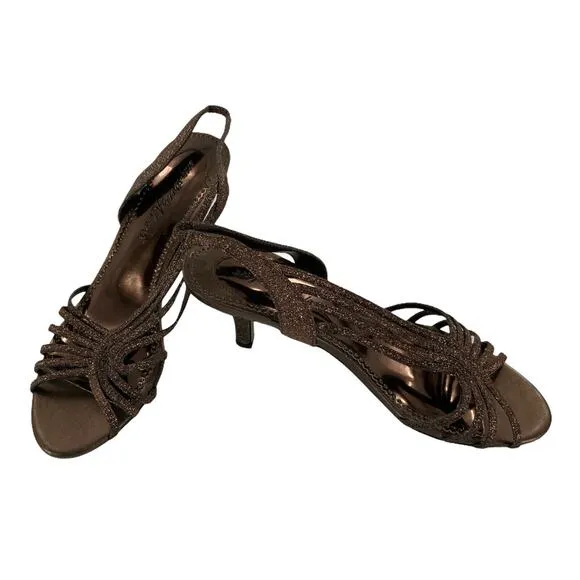 Easy Street Alive 5 Women's Shimmery Heel Shoes Wedding Prom Formal Sandals 9W