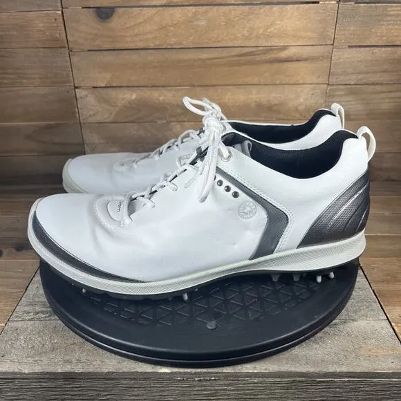 ECCO Biom Shoes Mens Sz 8-8.5 G2 GTX Golf Cleats White Leather W Spikes EUR 42