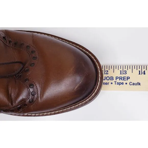 ECCO Men's Size 8 Extra Wide Lace Up Oxford GOLF SHOES Brown Leather HydroMax