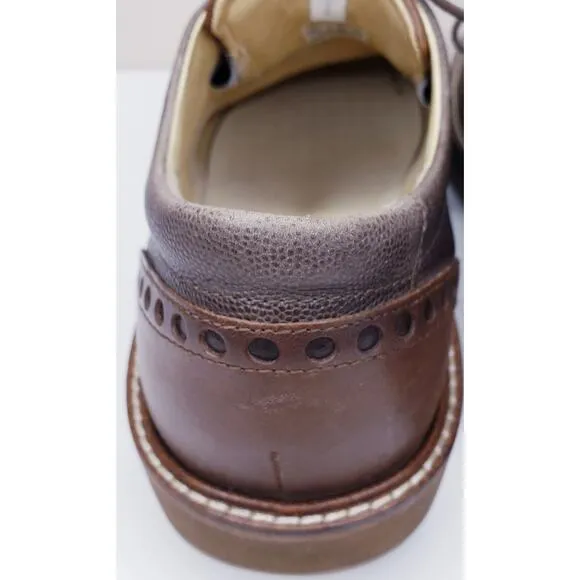 ECCO Men's Size 8 Extra Wide Lace Up Oxford GOLF SHOES Brown Leather HydroMax