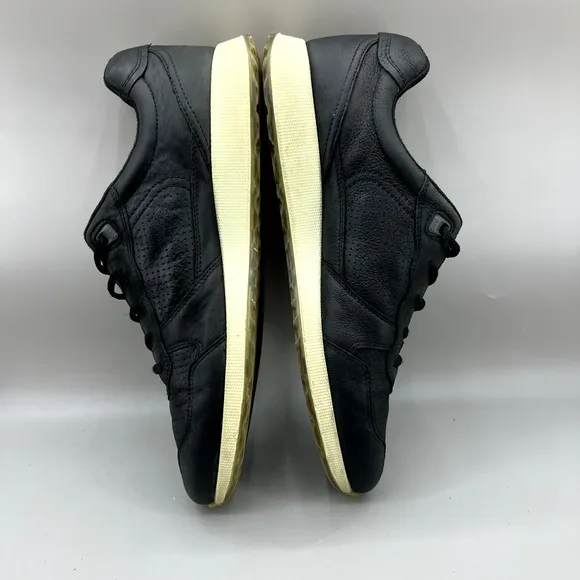 Ecco Sneak Trend Sneakers Men Size 10 10.5 US, 44 EU Black Leather Comfort Shoes