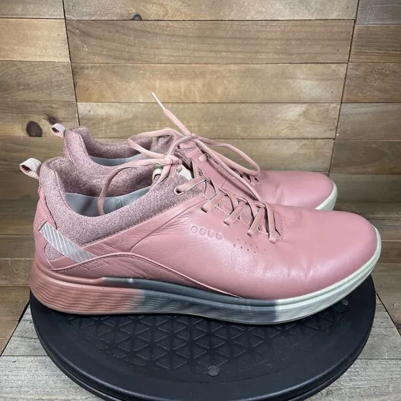 Ecco Womens Size 10 Golf Shoes S-Three White Silver Pink Leather Extra Wide