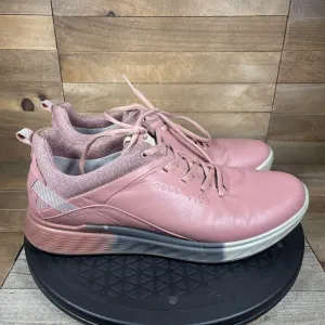 Ecco Womens Size 10 Golf Shoes S-Three White Silver Pink Leather Extra Wide