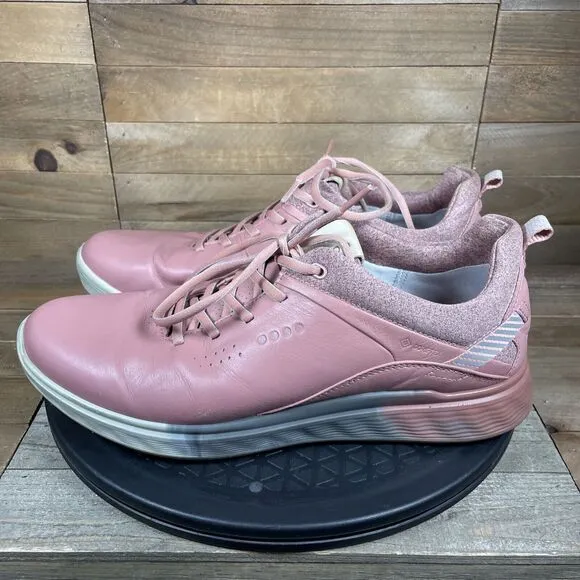 Ecco Womens Size 10 Golf Shoes S-Three White Silver Pink Leather Extra Wide