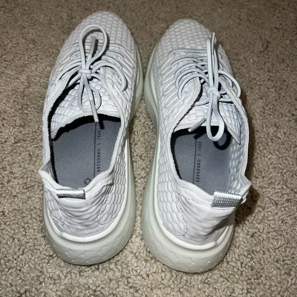 ECCO Womens Therap Gray Textured Athletic Training Lace Shoes Sneakers 8-8.5