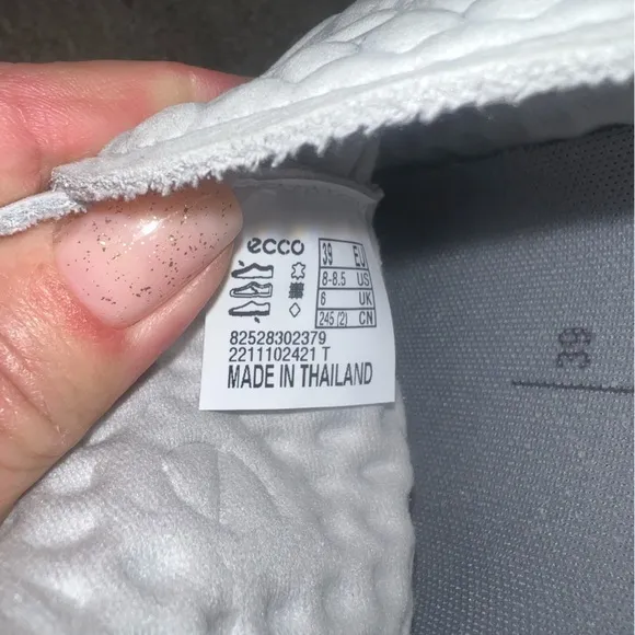ECCO Womens Therap Gray Textured Athletic Training Lace Shoes Sneakers 8-8.5