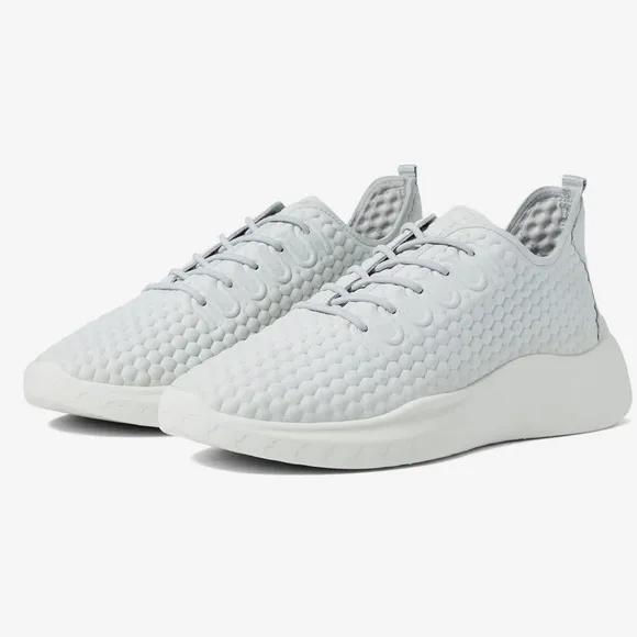 ECCO Womens Therap Gray Textured Athletic Training Lace Shoes Sneakers 8-8.5