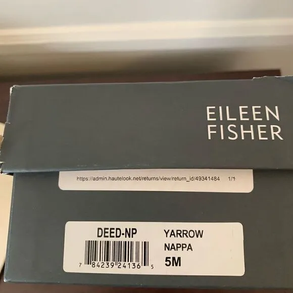Eileen Fisher deed slide leather upper and lining sandal size 5