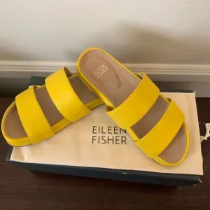 Eileen Fisher deed slide leather upper and lining sandal size 5