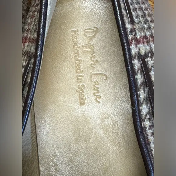 EUC Dapper Lane Wellington Brown Tweed Tassel Loafer/Slipper