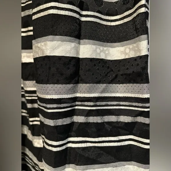 Eva Mendes for New York &amp; Company - Black &amp; White Striped Ruffle Maxi Skirt