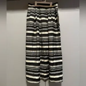 Eva Mendes for New York &amp; Company - Black &amp; White Striped Ruffle Maxi Skirt