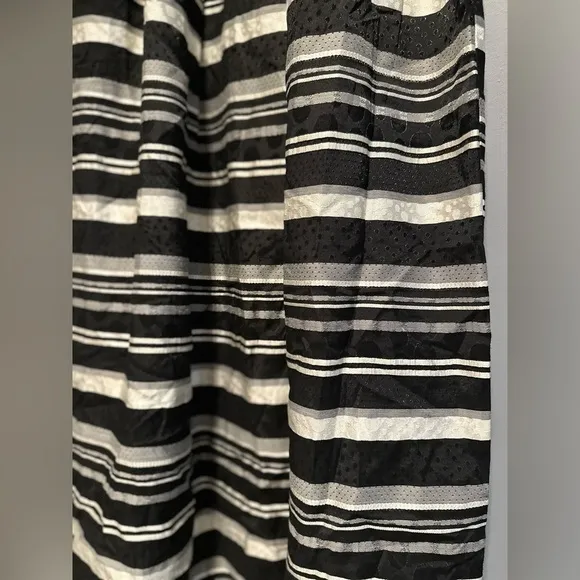 Eva Mendes for New York &amp; Company - Black &amp; White Striped Ruffle Maxi Skirt