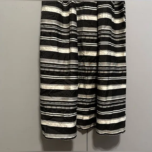 Eva Mendes for New York &amp; Company - Black &amp; White Striped Ruffle Maxi Skirt