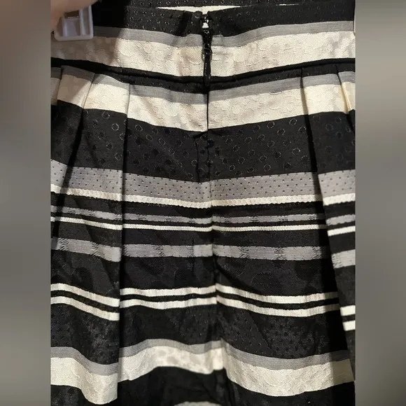 Eva Mendes for New York &amp; Company - Black &amp; White Striped Ruffle Maxi Skirt