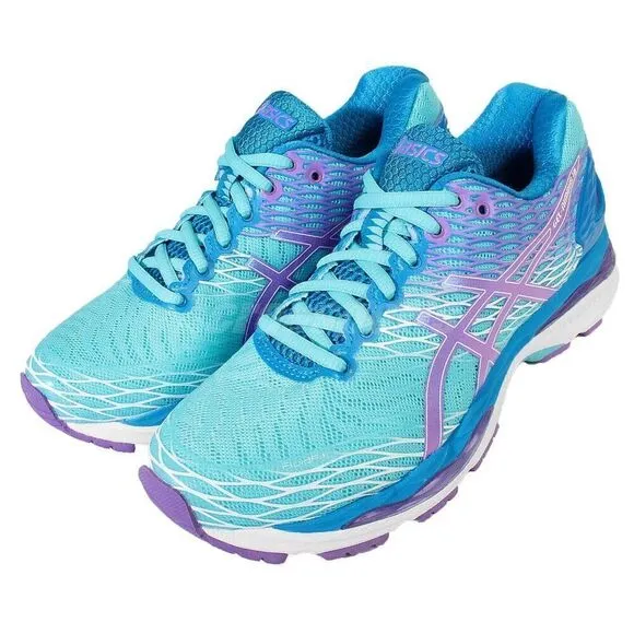 Excellent Condition ASICS GEL Nimbus 18 Womens 7 US 38 Medium Running Shoes Blue