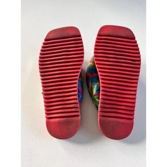FARM RIO Multi Scarf Puffy Flip Flop SIZE 40
