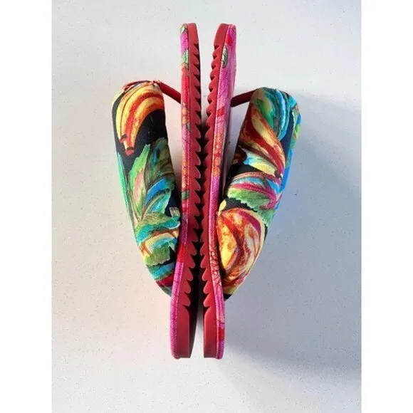 FARM RIO Multi Scarf Puffy Flip Flop SIZE 40