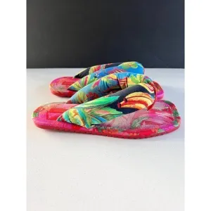 FARM RIO Multi Scarf Puffy Flip Flop SIZE 40