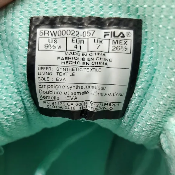 Fila Green Gray Running Shoes‎ Sneakers Memory Speedstride 5RW00022-057 Size 9.5