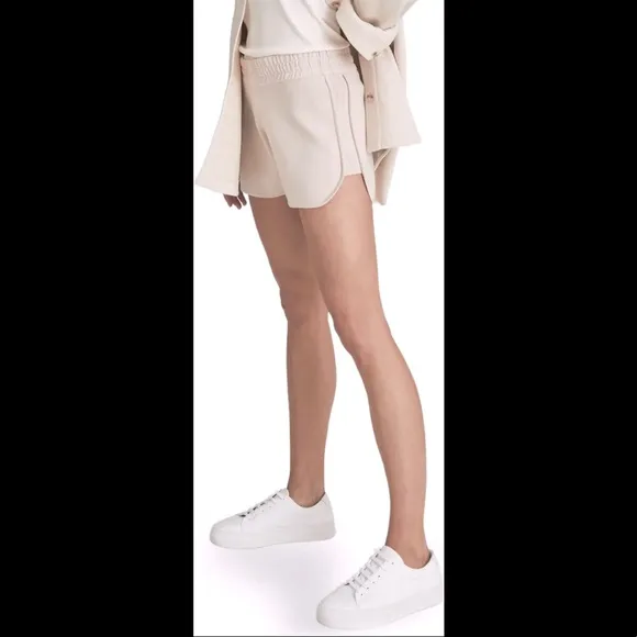 Final few left!❤️REISS ribbed knit shorts blush pink beige summer lounge $240
