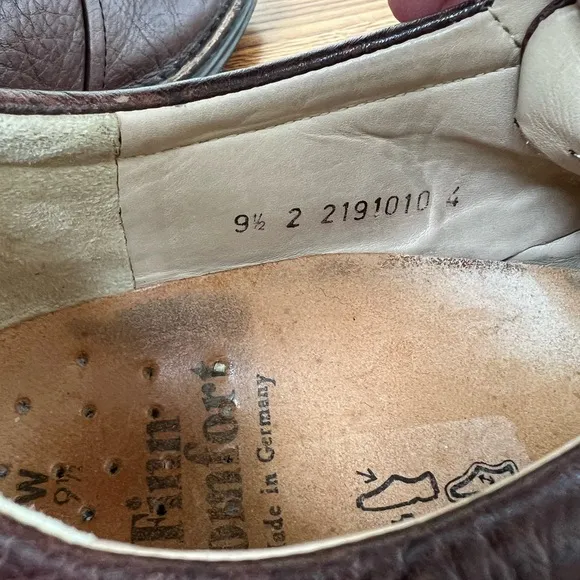FINN COMFORT GERMANY Dijon Brown Textured Leather Shoes Academia Classic 9.5
