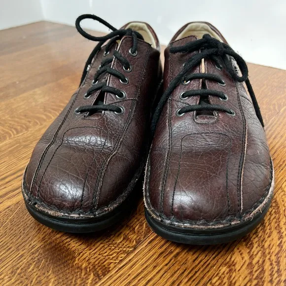 FINN COMFORT GERMANY Dijon Brown Textured Leather Shoes Academia Classic 9.5