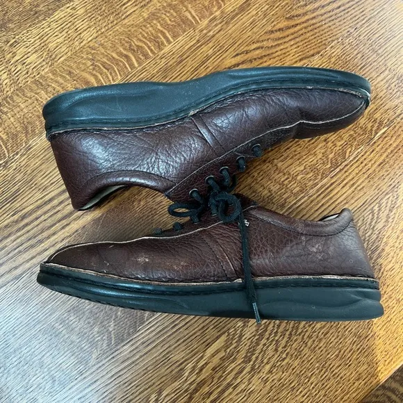 FINN COMFORT GERMANY Dijon Brown Textured Leather Shoes Academia Classic 9.5