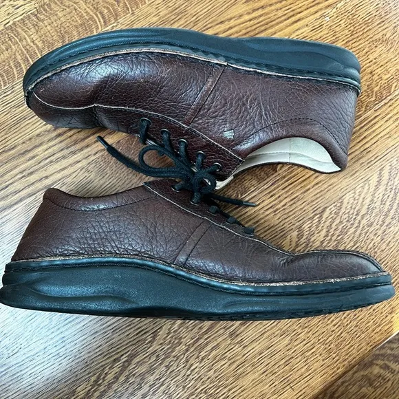 FINN COMFORT GERMANY Dijon Brown Textured Leather Shoes Academia Classic 9.5