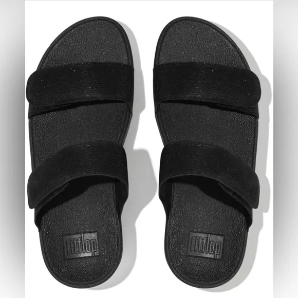 FitFlop - Lulu Adjustable Shimmerlux Slides - NEW