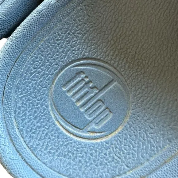 Fitflop | Size 10 Wobble Board Blue Canvas Thong Sandal Flip Flop