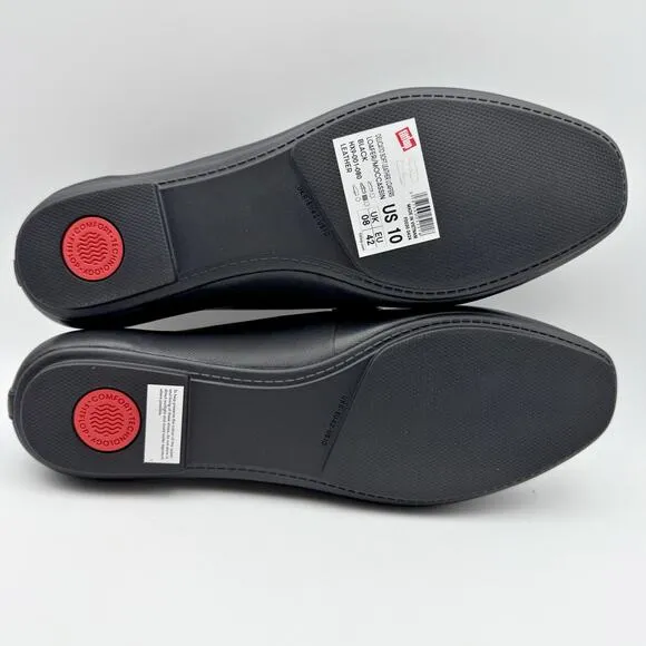 FitFlop Womens Delicato Loafers US 10 EU 42 Black Leather Slip On NIB