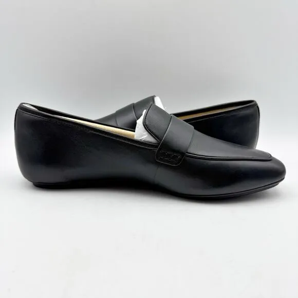 FitFlop Womens Delicato Loafers US 10 EU 42 Black Leather Slip On NIB