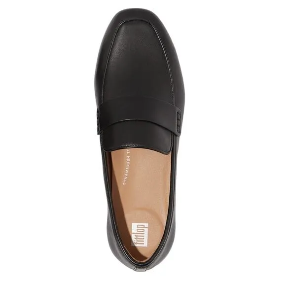 FitFlop Womens Delicato Loafers US 10 EU 42 Black Leather Slip On NIB