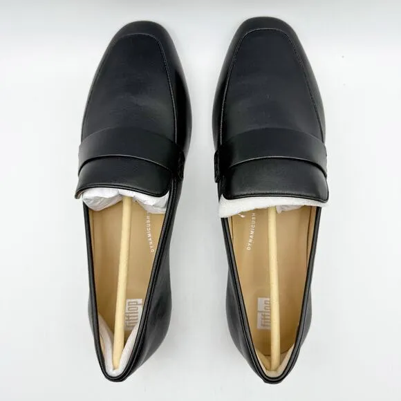 FitFlop Womens Delicato Loafers US 10 EU 42 Black Leather Slip On NIB