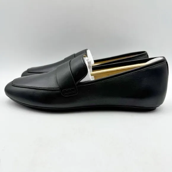 FitFlop Womens Delicato Loafers US 10 EU 42 Black Leather Slip On NIB