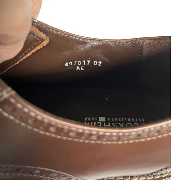 Florsheim Men’s 11D Wingtip Oxford Shoes Brown Leather Brogue Dress