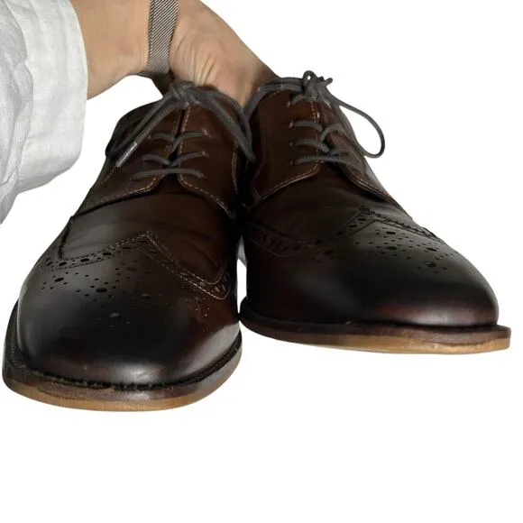 Florsheim Men’s 11D Wingtip Oxford Shoes Brown Leather Brogue Dress