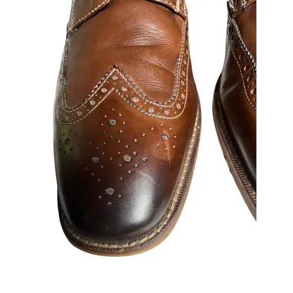 Florsheim Men’s 11D Wingtip Oxford Shoes Brown Leather Brogue Dress