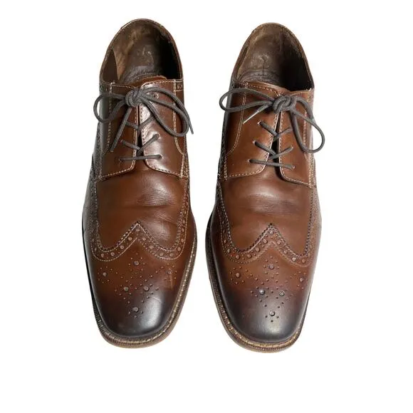 Florsheim Men’s 11D Wingtip Oxford Shoes Brown Leather Brogue Dress