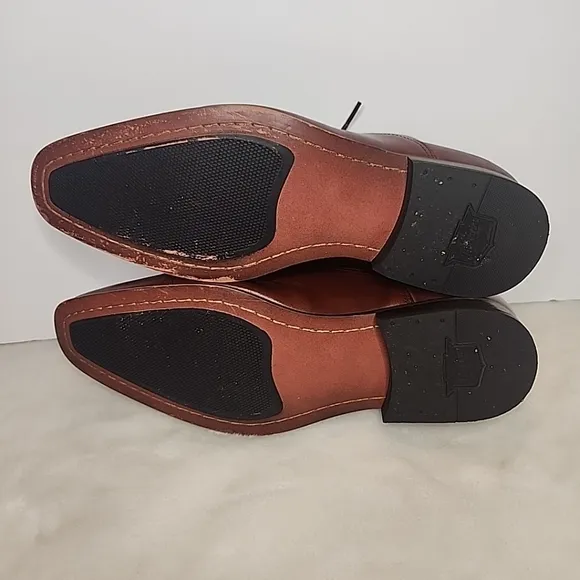 Florsheim Men's Francisco Cognac Cap-Toe Oxford 11528-221 Memory Foam Size 9 D