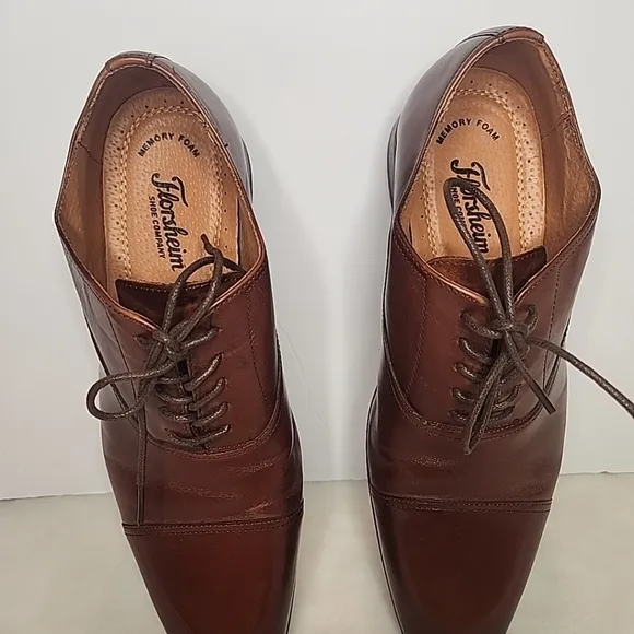 Florsheim Men's Francisco Cognac Cap-Toe Oxford 11528-221 Memory Foam Size 9 D