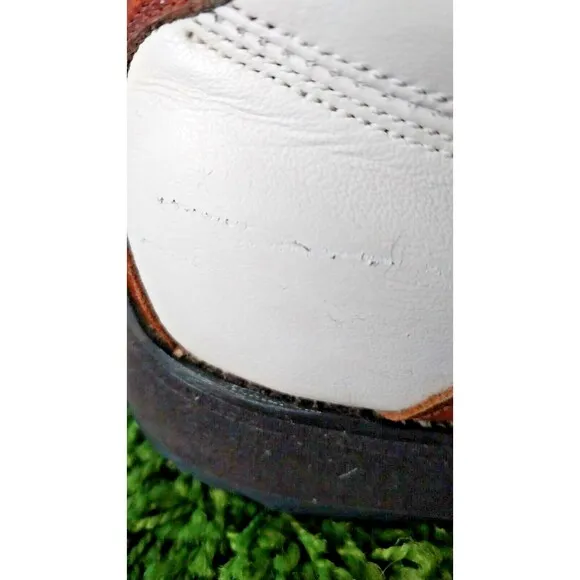 Florsheim Spikeless White/Brown Magneforce Golf Shoes Size 9.5 Men's